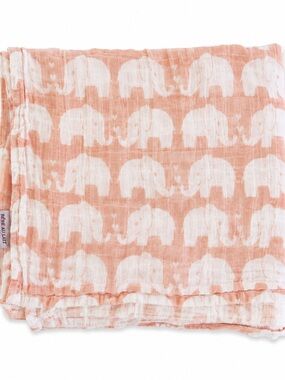 Bebe au Lait Peach and White Muslin Swaddle